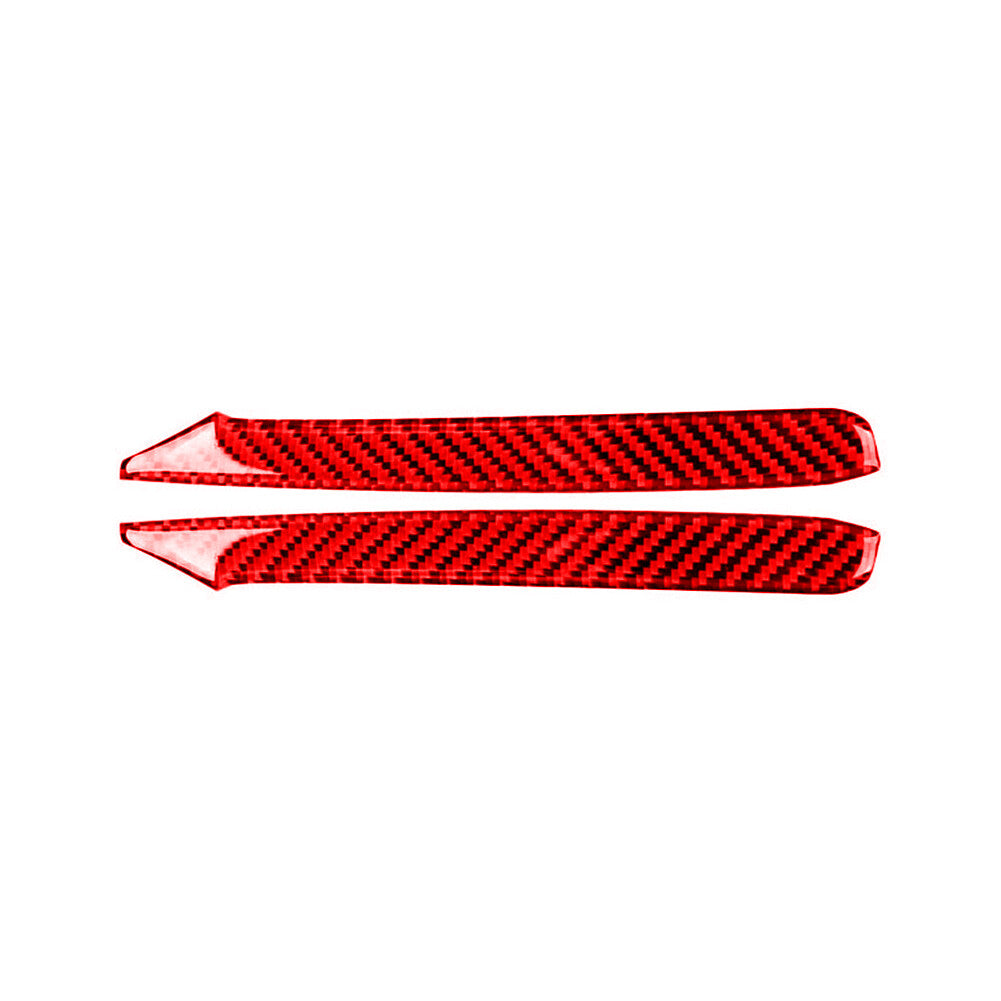 2x Red Carbon Fiber Center Console Side Strip Trim for Subaru Forester 2009-2013