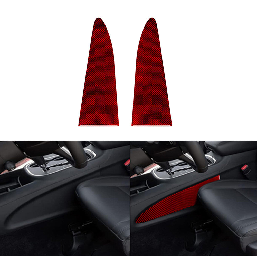 Red Carbon Fiber Center Side Front Frame Cover Trim for Dodge Durango 2014-2020