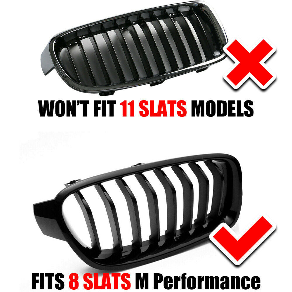 3-Color Front Grille Grill Cover Strips Clip Trim for BMW 3 Series F30 F35 13-18