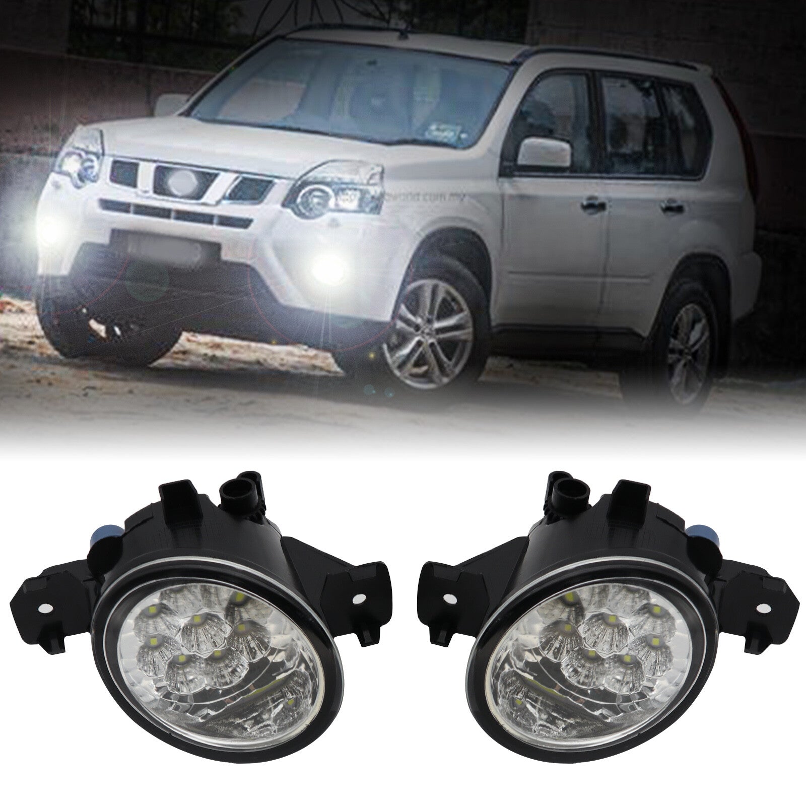 LED Front Bumper Fog Lights Lamp for Nissan Dualis J10 Pathfinder R52 Navara D23