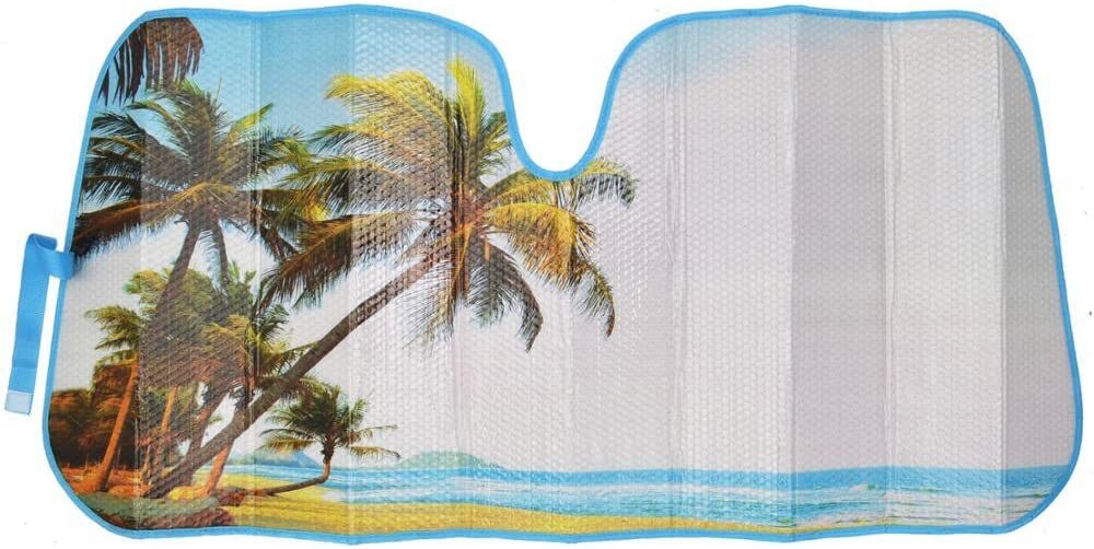 Palm Tree Tropical Car Windshield Sunshade Front Window Sunshade Automatic Sunshade