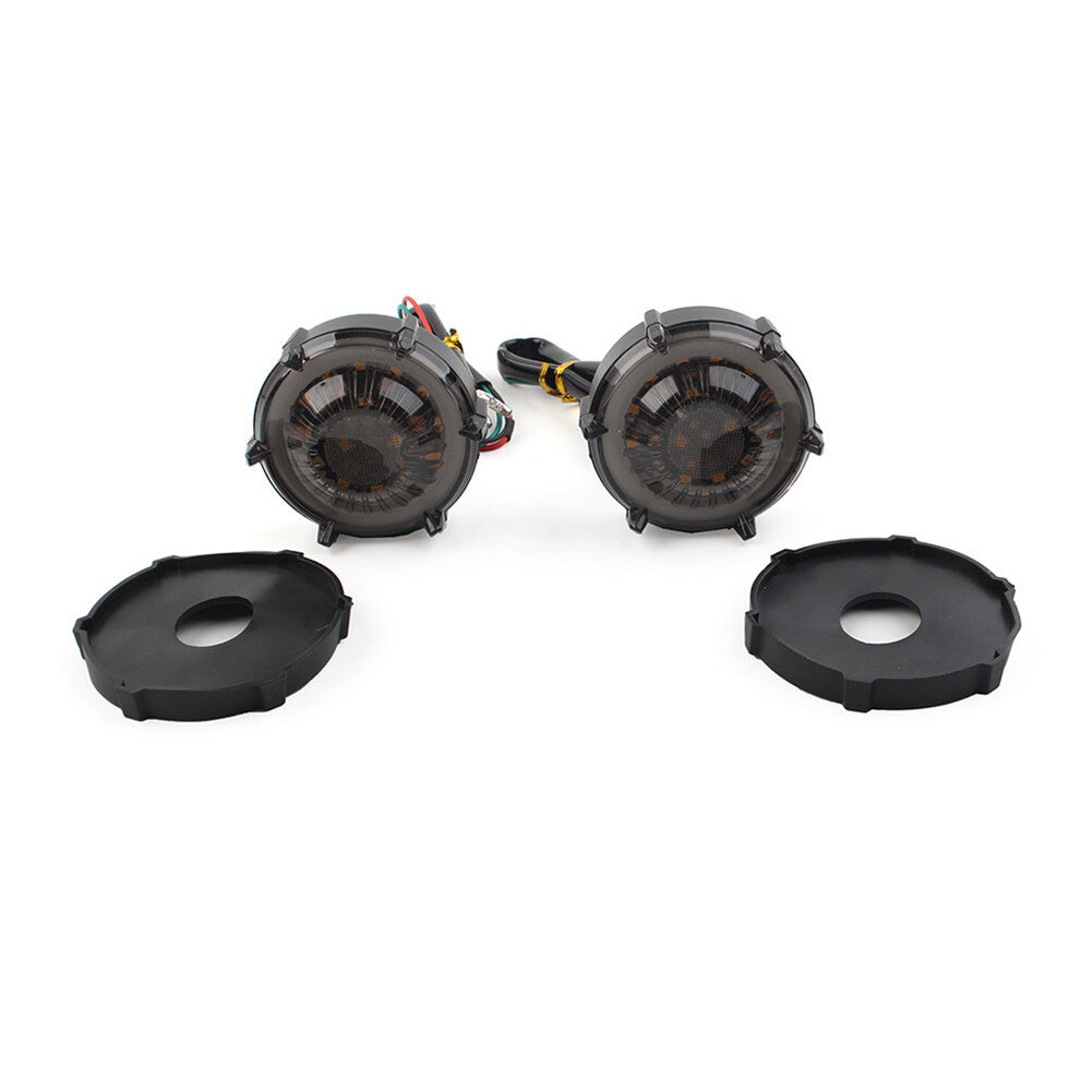 Universal Pair DRL LED Flashers Turn Signal Warning Lights Rotating Flowing