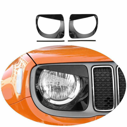 for Jeep Renegade 2019-2020 ABS Black Car Front Headlight Lamp Cover Trim 4PCS