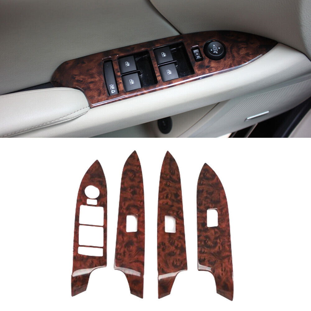 for Cadillac XTS 2013-17 Agate Wood Grain Door Window Switch Lift Cover Trim 4P