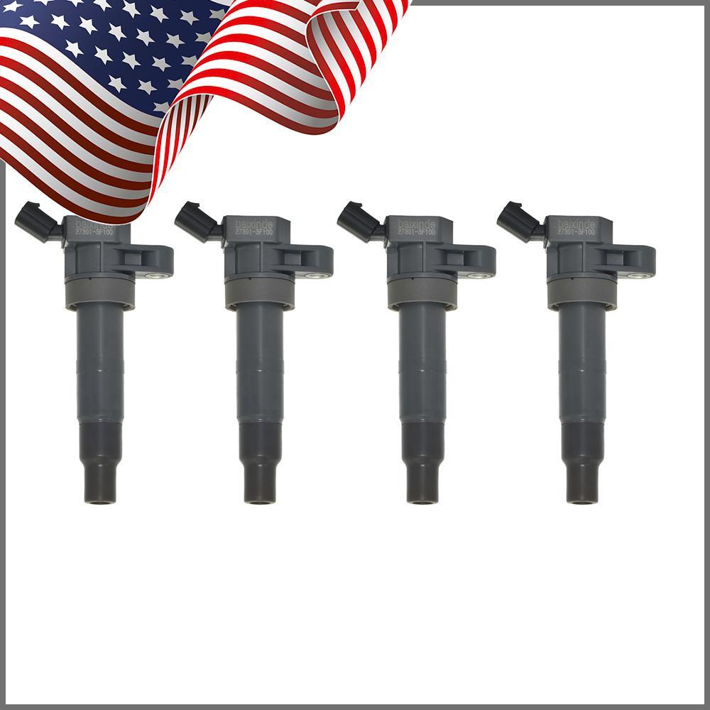 Set of 4 Ignition Coils for Hyundai for Genesis Sonata for Kia Sorento 27301-3F100