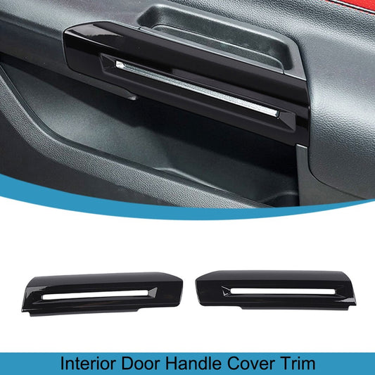Black Interior Door Handle Armrest Cover Decor Trim for Ford for Mustang 2015-2023