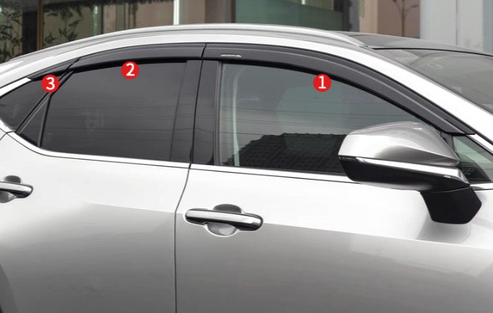 for Lexus NX250 350h 2022-24 Black Window Wind Visors Rain Guard Vent Deflectors