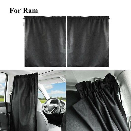 2 for Ram 1500 Car Divider Privacy Curtain Side Window Travel UV Block Sun Shade
