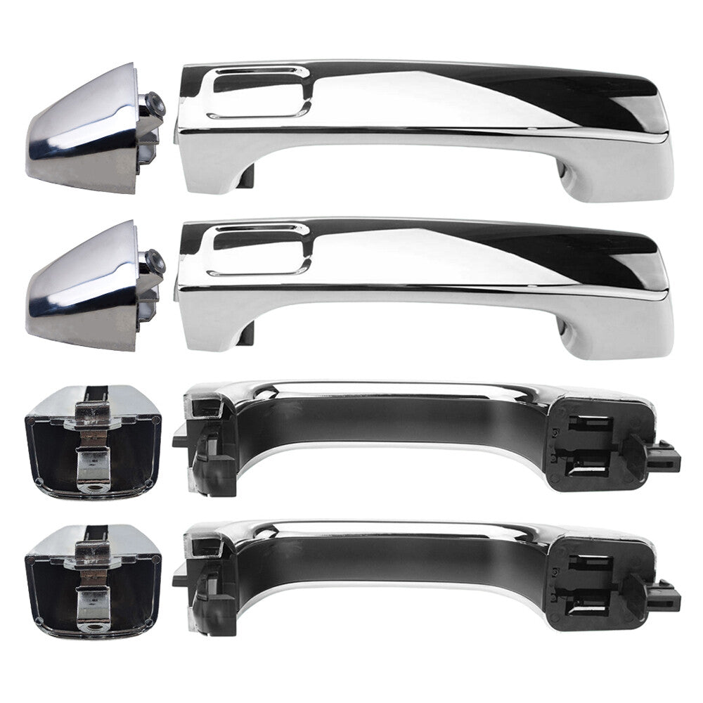Fits For H3 06-10 H3T 09-10 4x Exterior Door Handles Cover Chrome Set