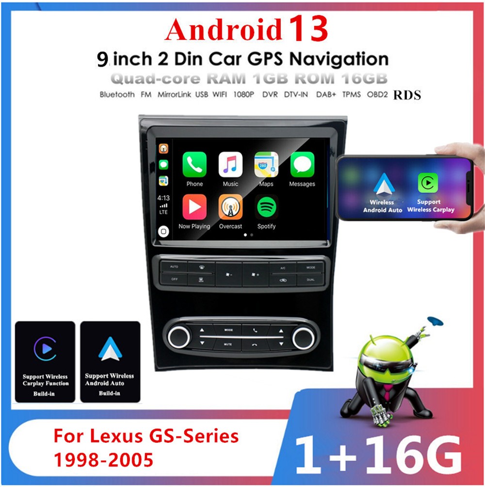 9 for Lexus GS300 GS400 GS430 1998-2005 with Carplay Stereo Radio GPS Navi Wifi