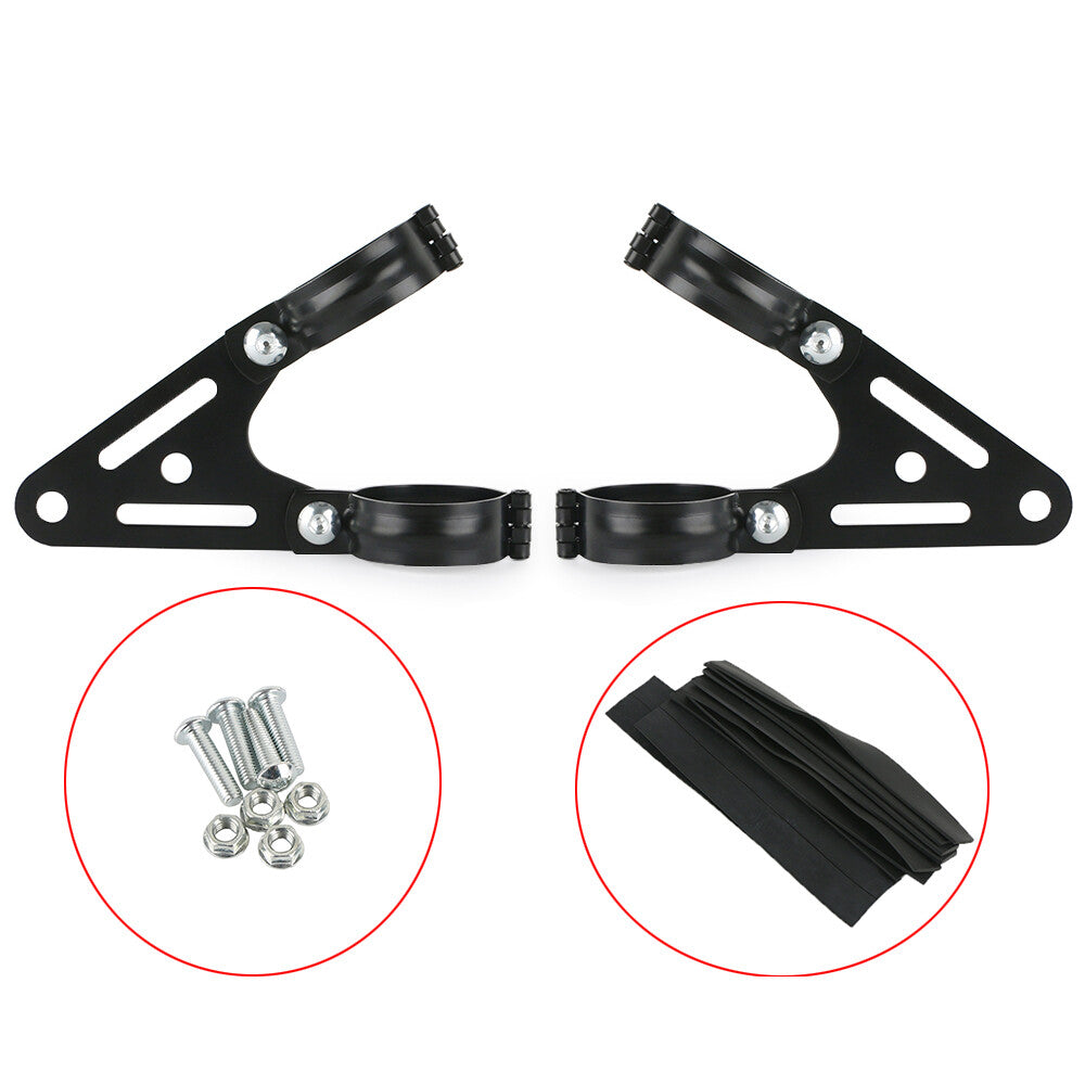 Motorcycle headlight mounting bracket for 51-61 mm fork tubes - Fork headlight socket