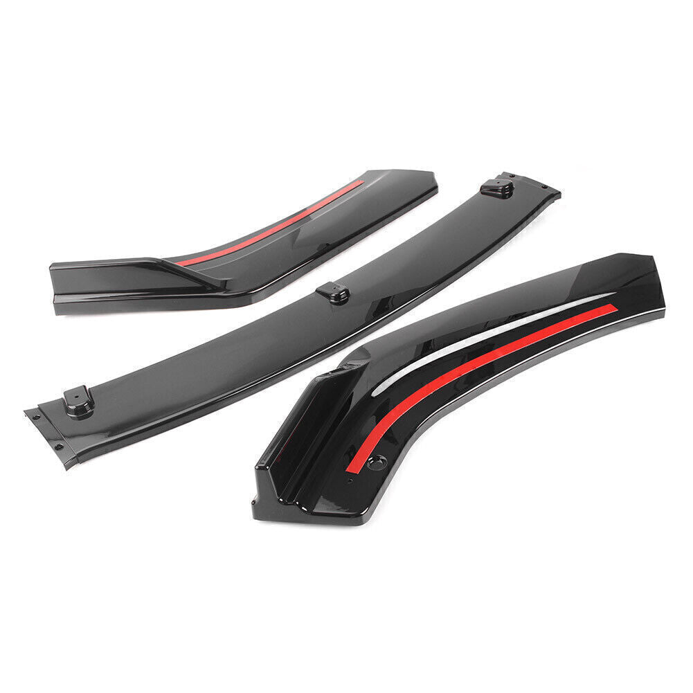 Front Bumper Lip Kit Spoiler Splitter for Honda for Civic 2016-2020 3PCs Gloss Black
