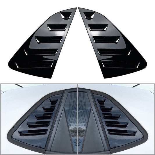 Heck-Seitenfenster-Lamellen Vent Trim Abdeckung f¨¹r for VW Polo MK6 18+ Gloss Black