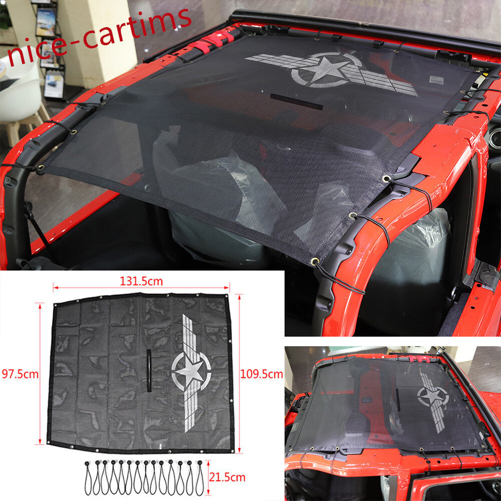 Sunshade Mesh Soft Top Cover UV Protection for Jeep for Wrangler JL 2Door 2018+ Wing