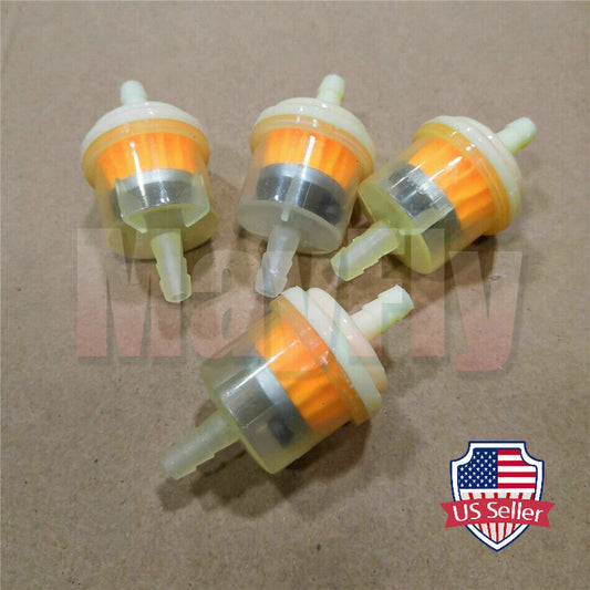 4 pcs Petrol Gas Gasoline Oil Fuel Filter Moped Scooter Dirt Bike ATV Go Kart