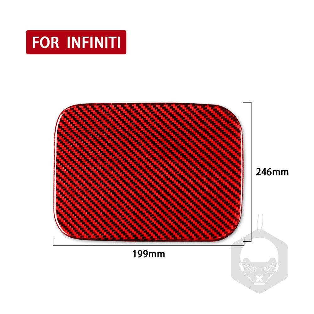 Red Carbon Fiber Door Gas Cap Fuel Filler Tank Trim for Infiniti G37 Sedan 07-13