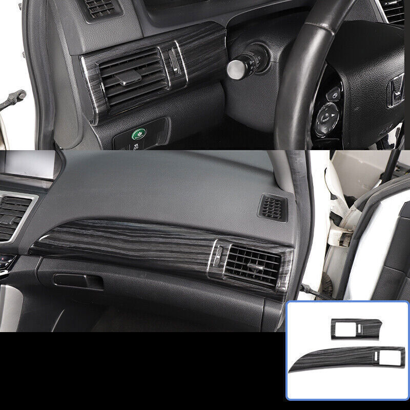 for Honda Accord 2014-2017 Black Wood Grain for Co -Pilot Dash Strip Air Vent Cover