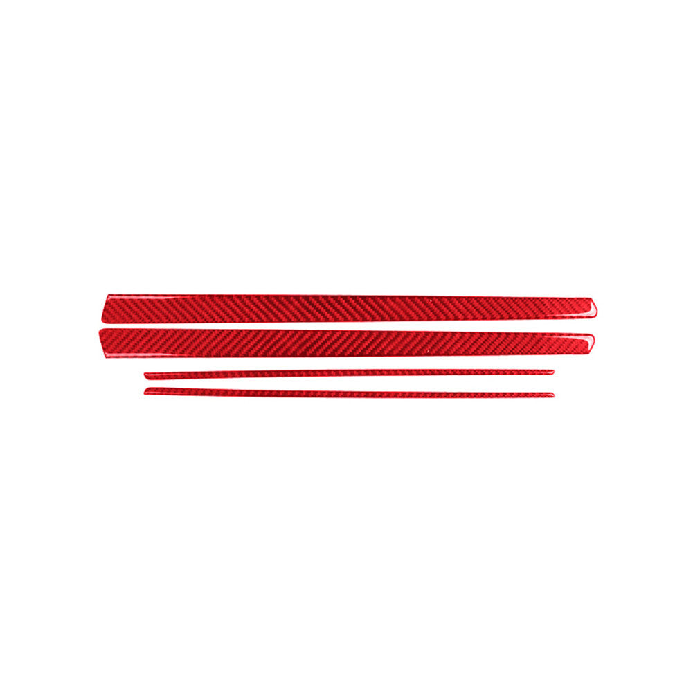 for Chrysler 300 2015-2017 Red 4Pc Rear Door Trim Strip Cover Decor Carbon Fiber