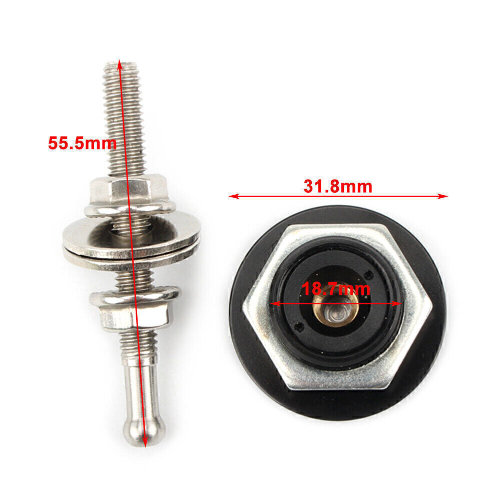 1x Red Push Button Quick Release Car Bumper Hood Pins Bonnet Lock Clip Latch