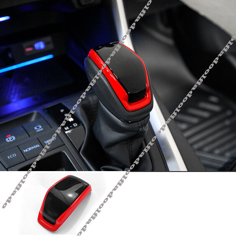 Red/Black Central Console Gear Shift Knob Trim for Toyota Highlander 2020-2022