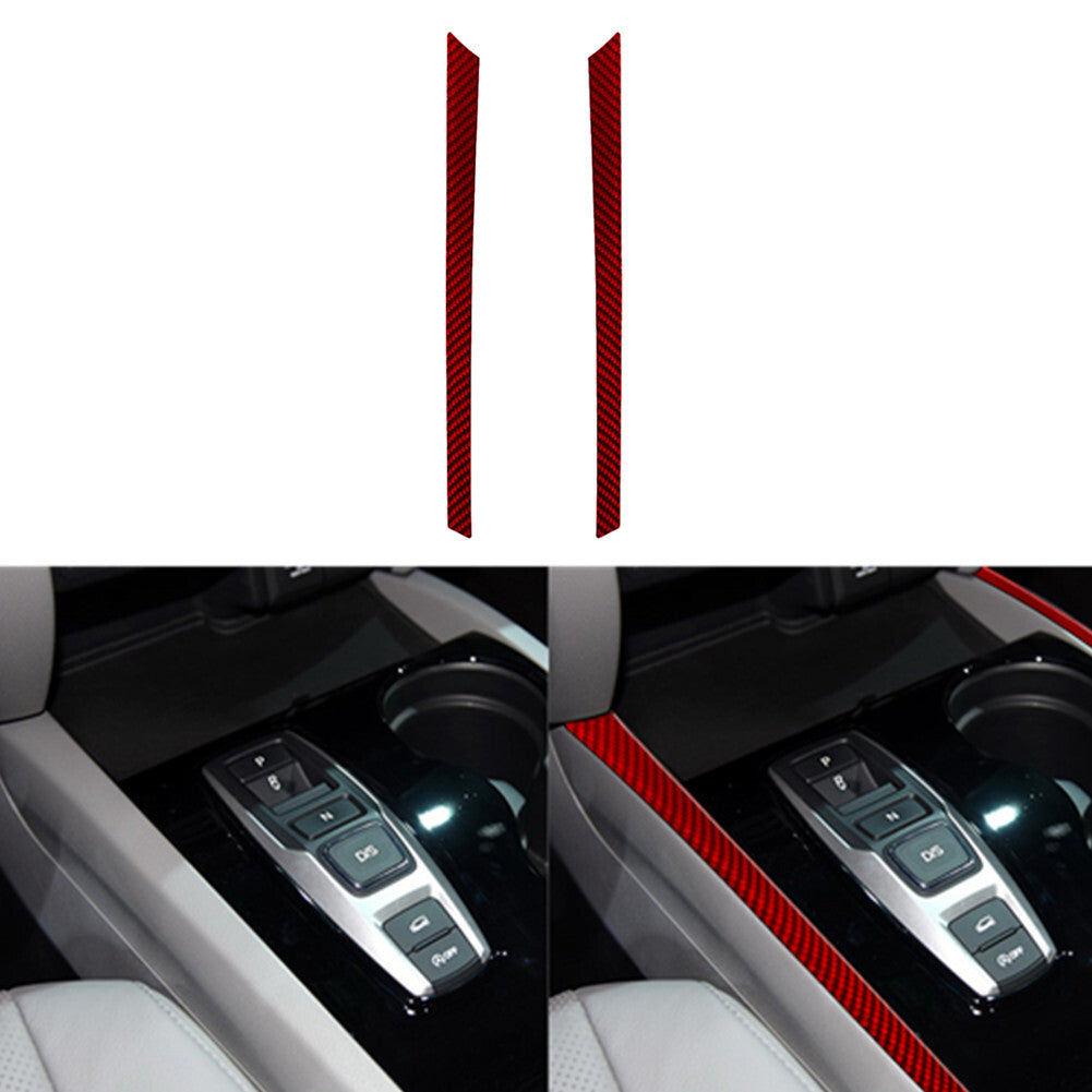 Red Carbon Fiber Center Console Side Cover Trim for Honda Ridgeline 2017-2020