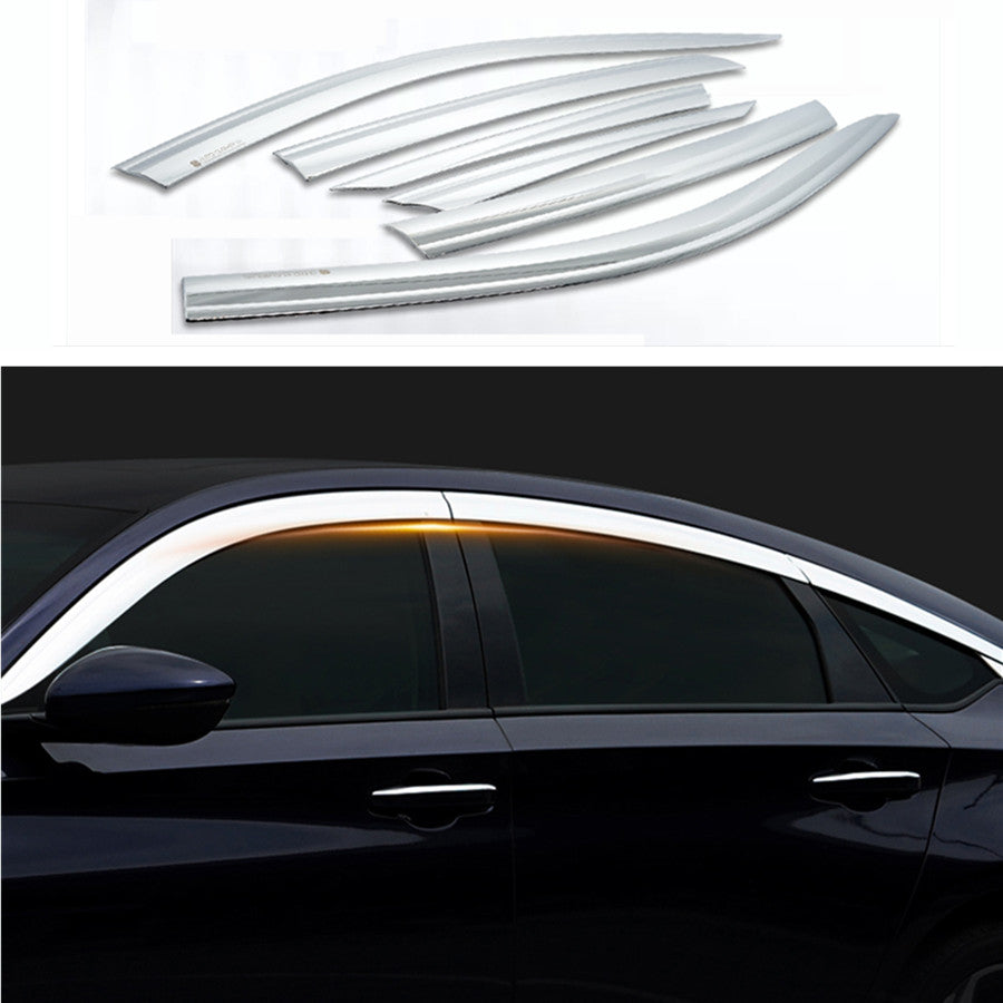 for Honda Accord 2018-2022 Chrome Car Window Visor Sun Rain Guard Weather Shield
