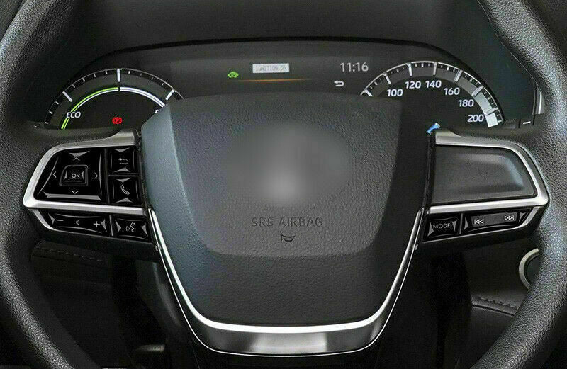 8P Black Inner Steering Wheel Button Cover Trim for Toyota Highlander 2020-2023
