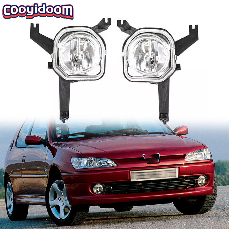 1Pair Front Bumper Without Bulb Foglight Foglamp for Peugeot 306 1999-2002