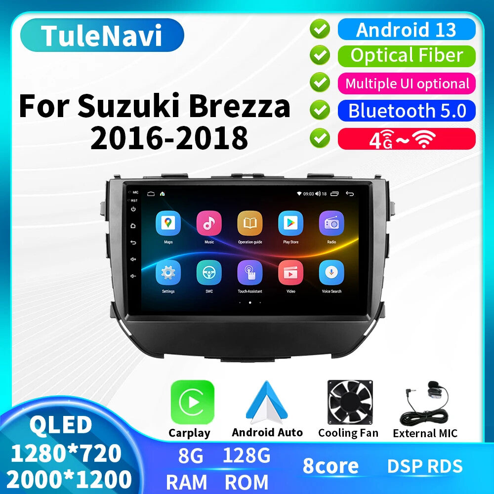 for Suzuki Vitara Brezza 2016-2018 Android CarPlay Car Radio Player Screen GPS