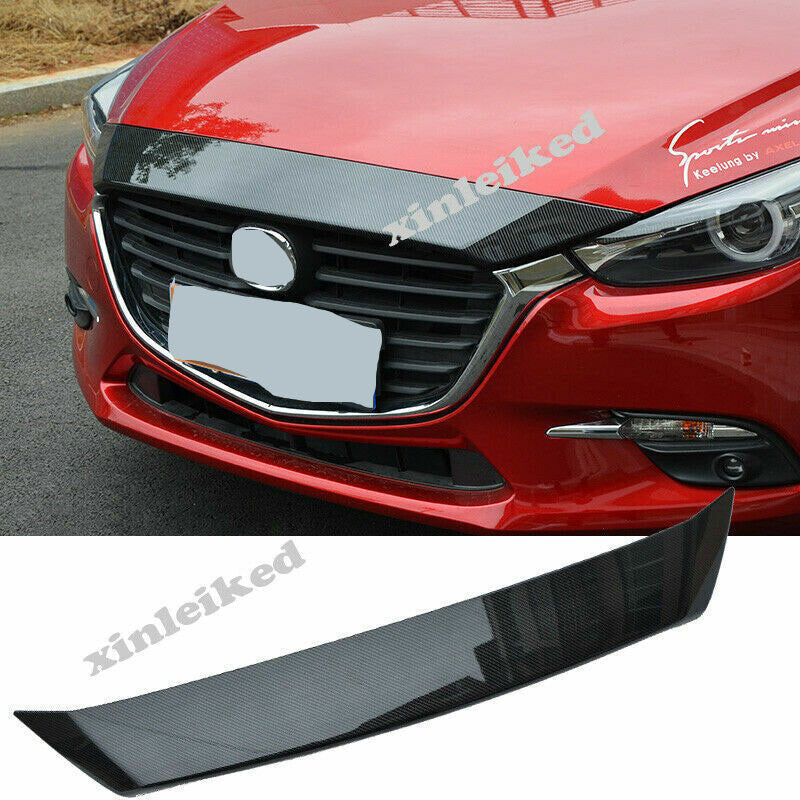 for Mazda 3 Axela 2017-18 Carbon Front Upper Grille Top Hood Garnish Cover Trim