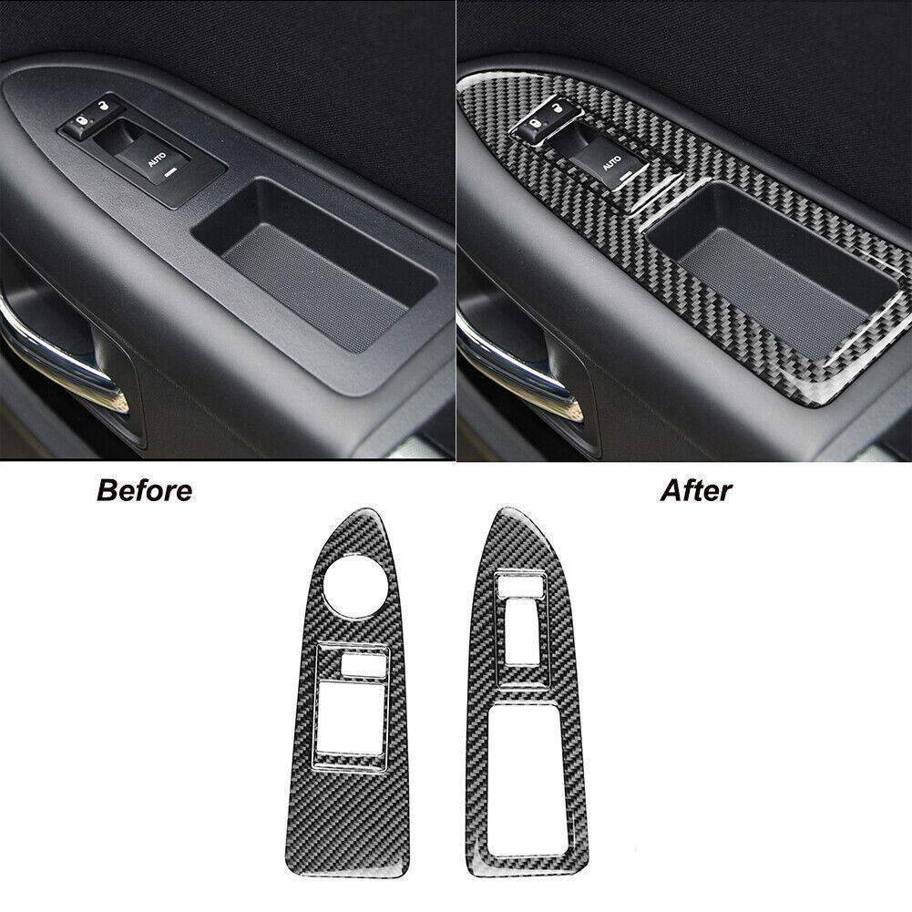 for Dodge for Challenger 2008-2014 Carbon Fiber Interior Window Control Cover Trim