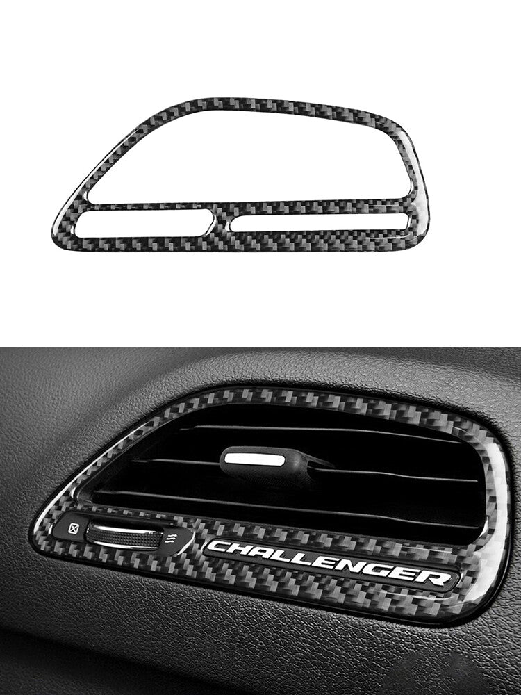 Carbon Fiber Dashboard Right Air Vent Trim Cover for Dodge for Challenger 2015-2020