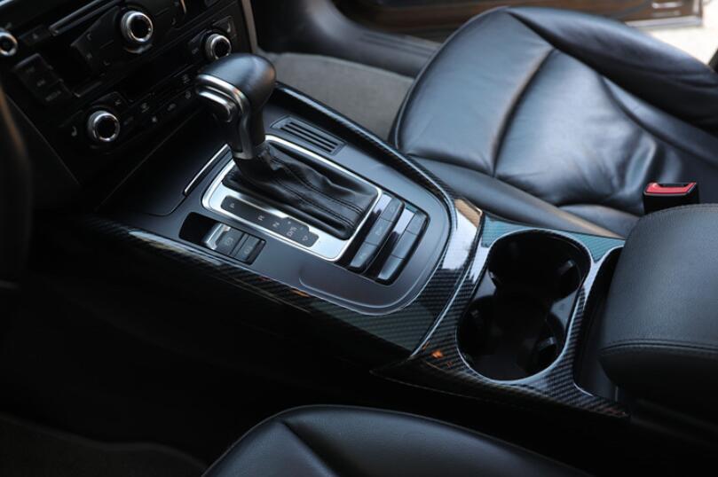 Console Gear Shift Frame Trim ABS Style Car for Audi Q5 2009-2017 Carbon Fiber