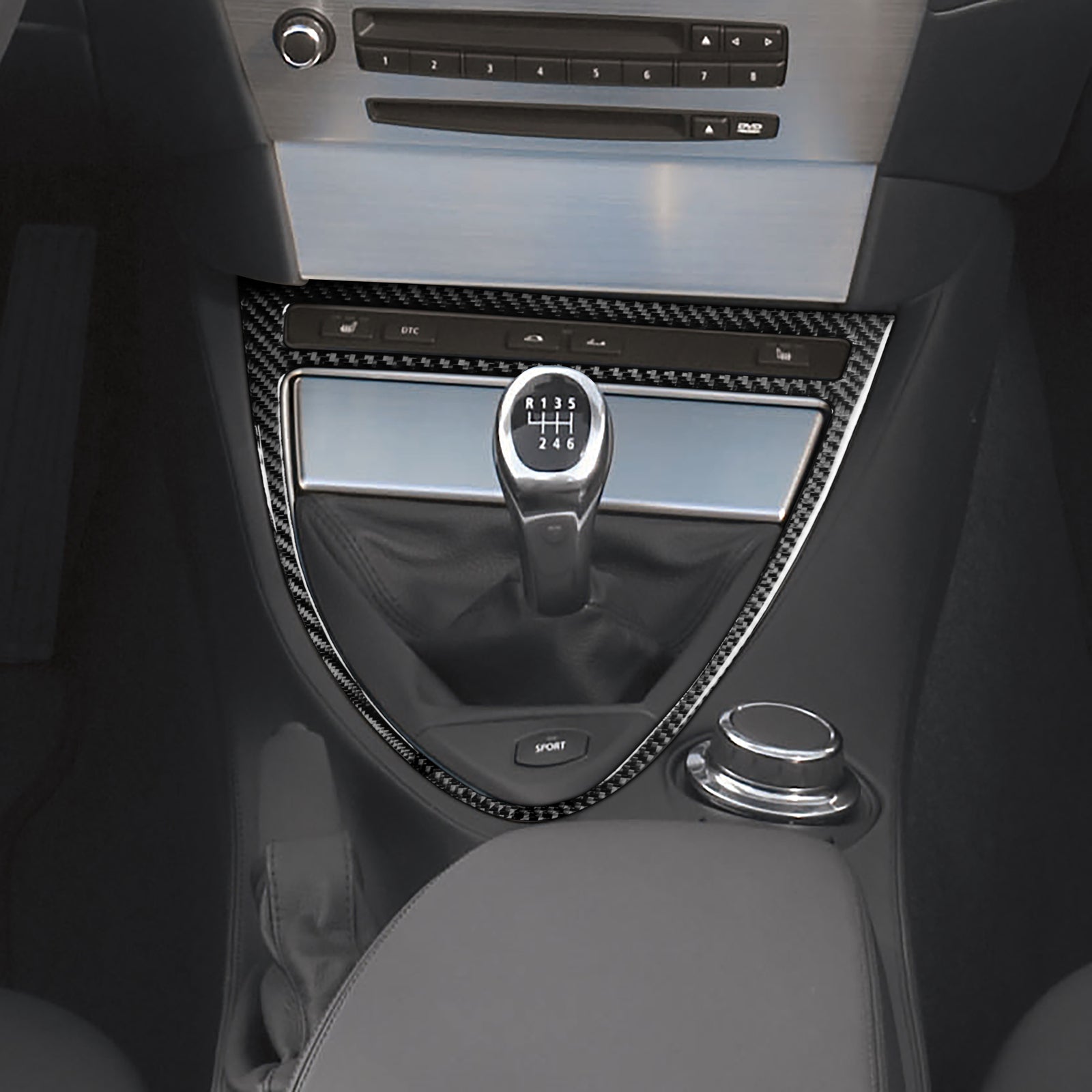Carbon Fiber Center Console Gear Shift Trim for BMW 6 Series E63 E64 2004-2010