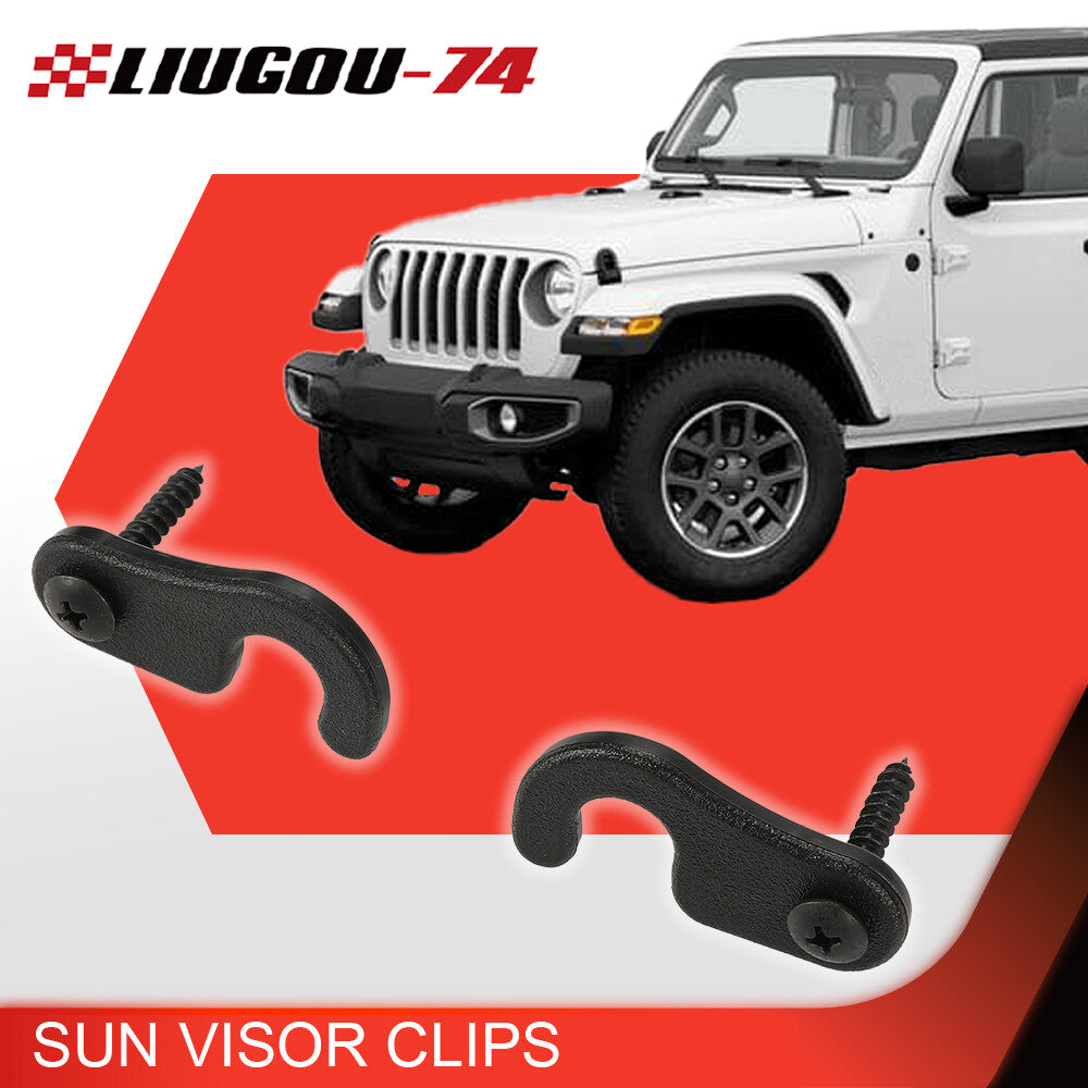 2 Sun visor clip brackets fit for Jeep 18-22 Newer JK JL JT Gladiator for Wrangler