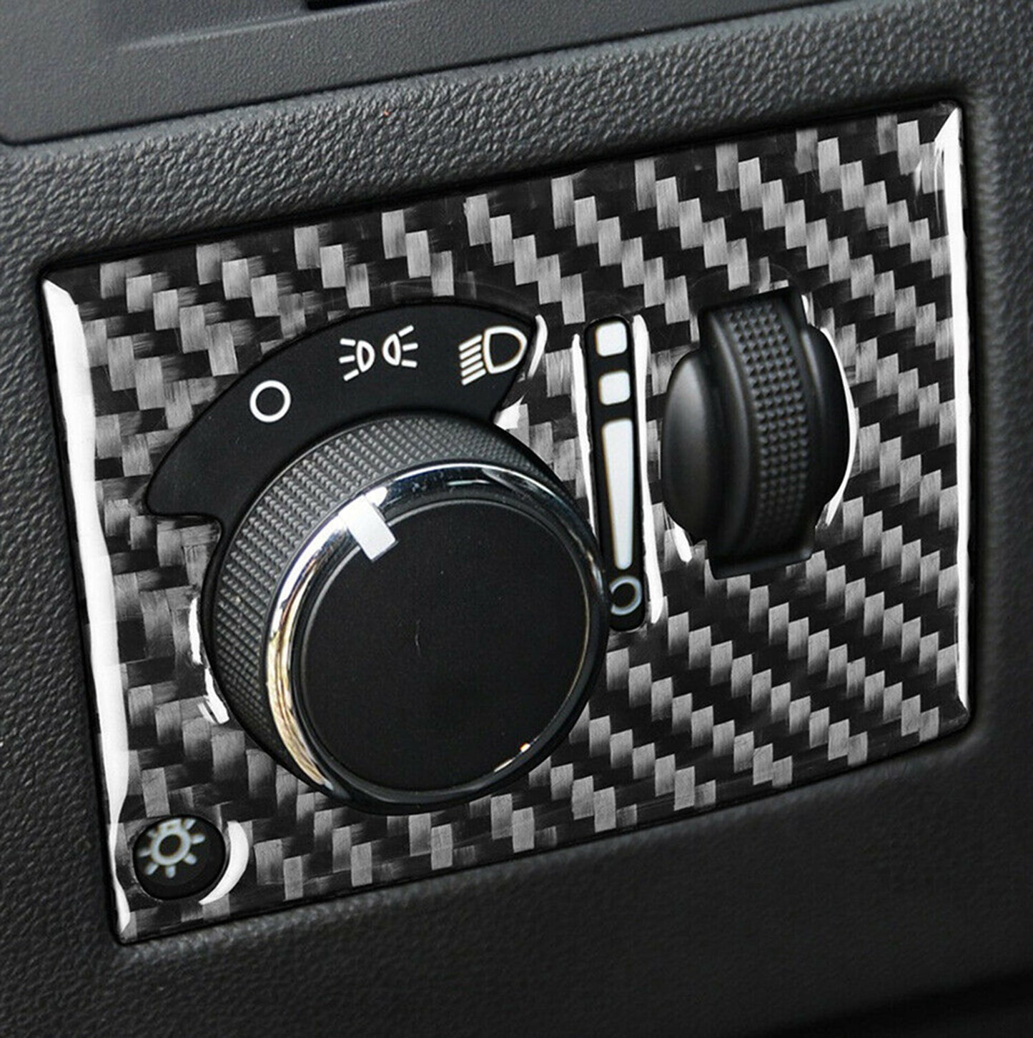 for Jeep Grand Cherokee 2011-2021 Carbon Fiber Headlight Switch Knob Cover Trim