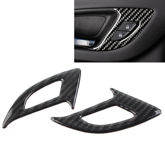 2 Pcs Door Switch Panel Cover for Chevrolet Equinox 2017-2022 Carbon Fiber Black