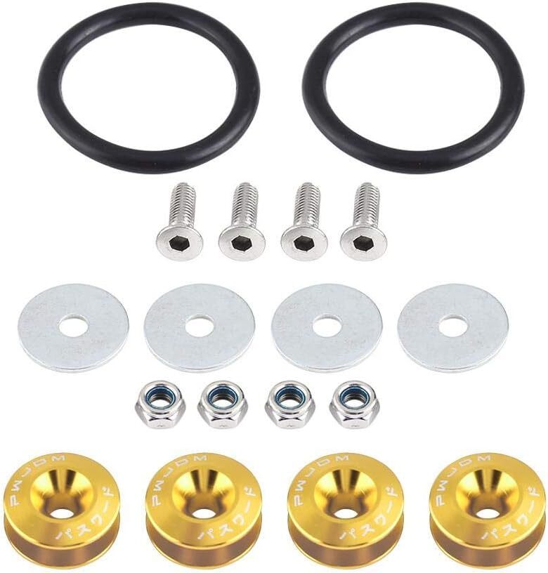 Aluminum JDM quick-release fastener bumper for car trunk fender cover gold-plated
