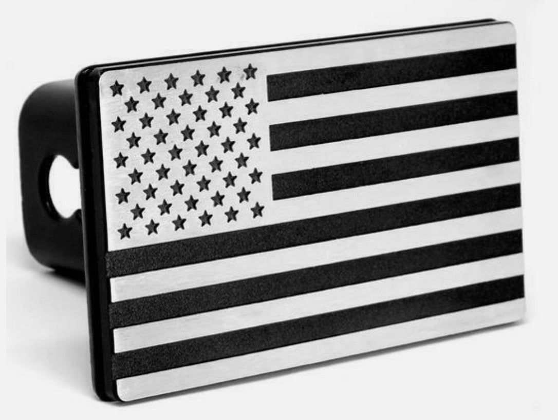 Car hook-up protective cover plug cover trailer receiver 2.5 inch American flag chrome for Chevrolet