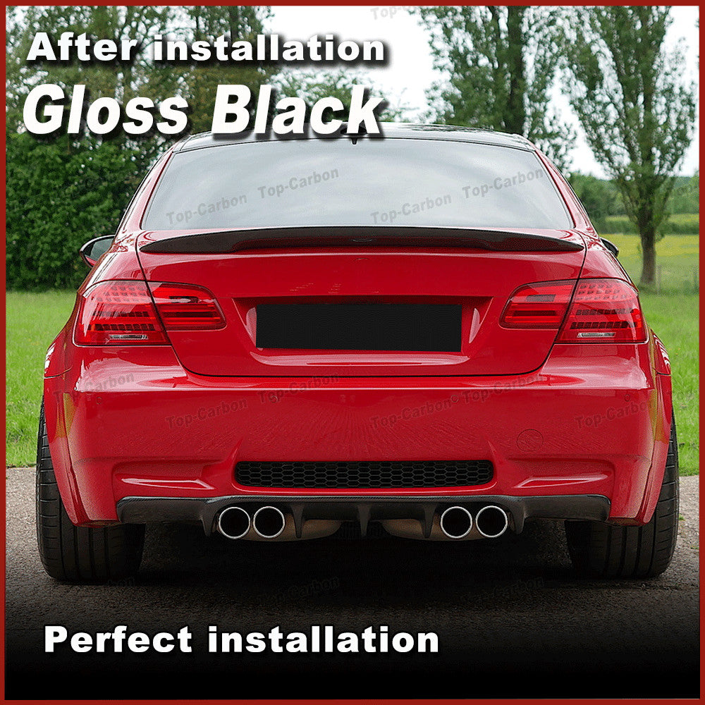for BMW E92 325i 335i M3 Coupe 2006-2012 Gloss Black Rear Trunk Spoiler Wing Lip