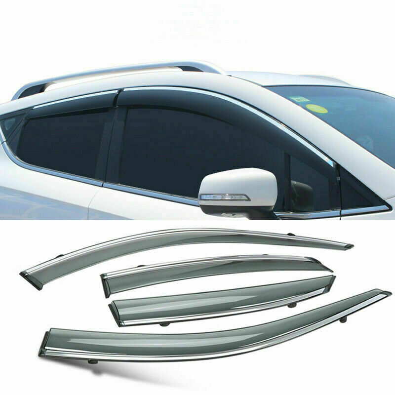 for Honda CR-V 2012-2016 W/Chrome Acrylic Sun Shield Door Window Visor Cover 4x