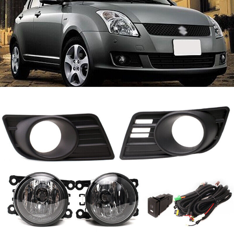 Suitable for Suzuki for Swift 2007 2008 2009 2010: Front fog light kit + fog light cover.
