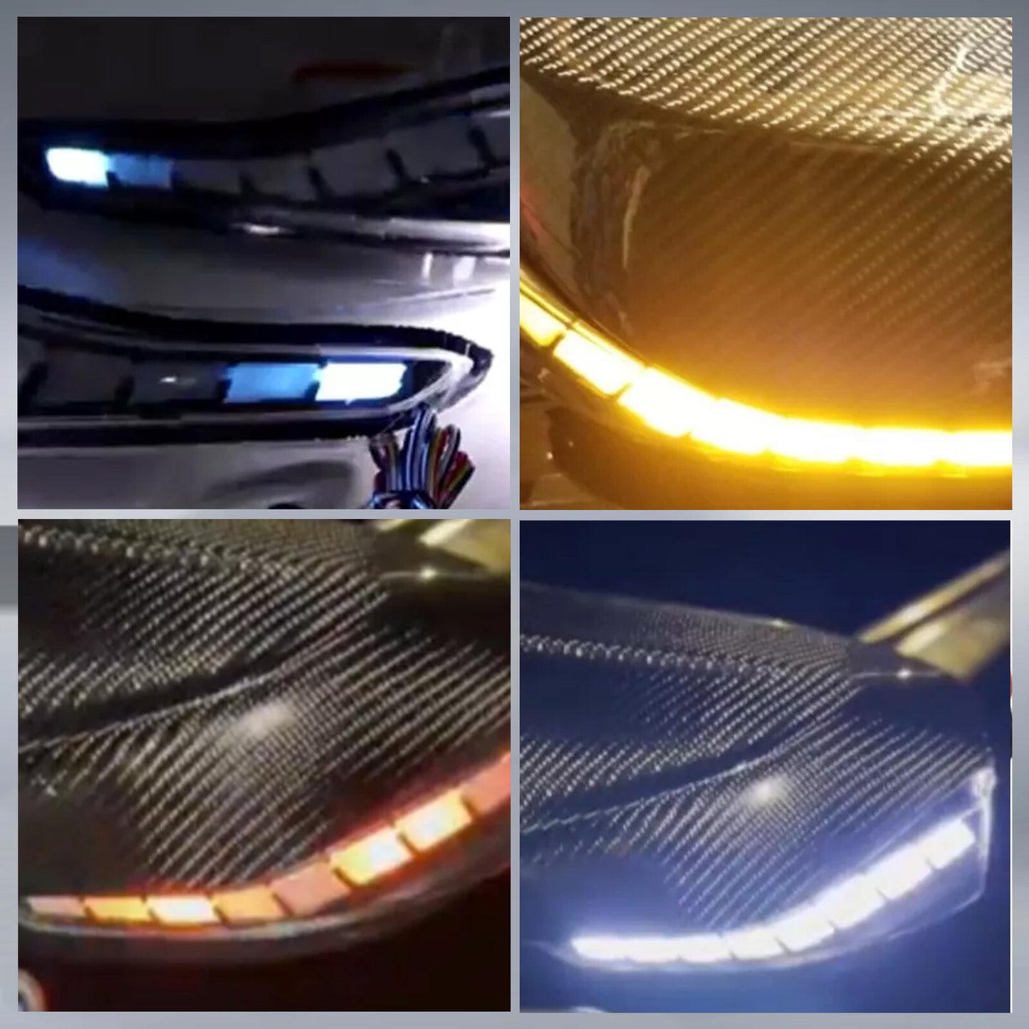 RGB LED mirror-finish sequential turn signals and fog lights, suitable for Infiniti Q50 and Q60 (2014-2022).