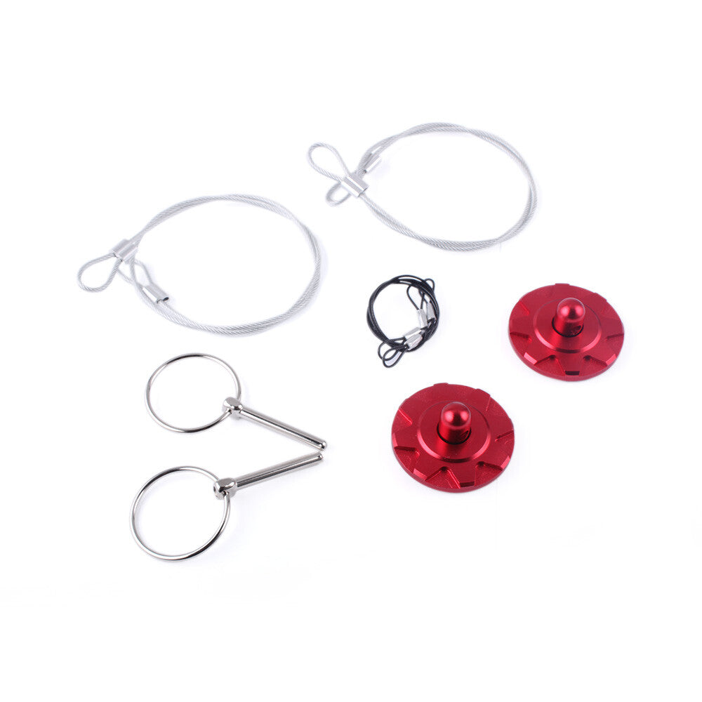 2Pcs Aluminum Car Racing Bonnet Hood Pin Lock Billet CNC Latches Appearance Kit