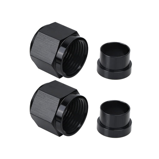 2Pcs 6AN Female To 3/8 Tube Nut  Sleeve 37 Degree Aluminum Fitting Hardline