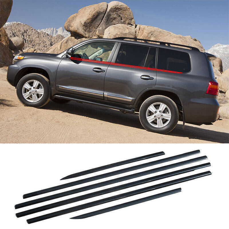 Black Titanium Trim Window Molding Lower Strip for Toyota for Land Cruiser 2009-2020
