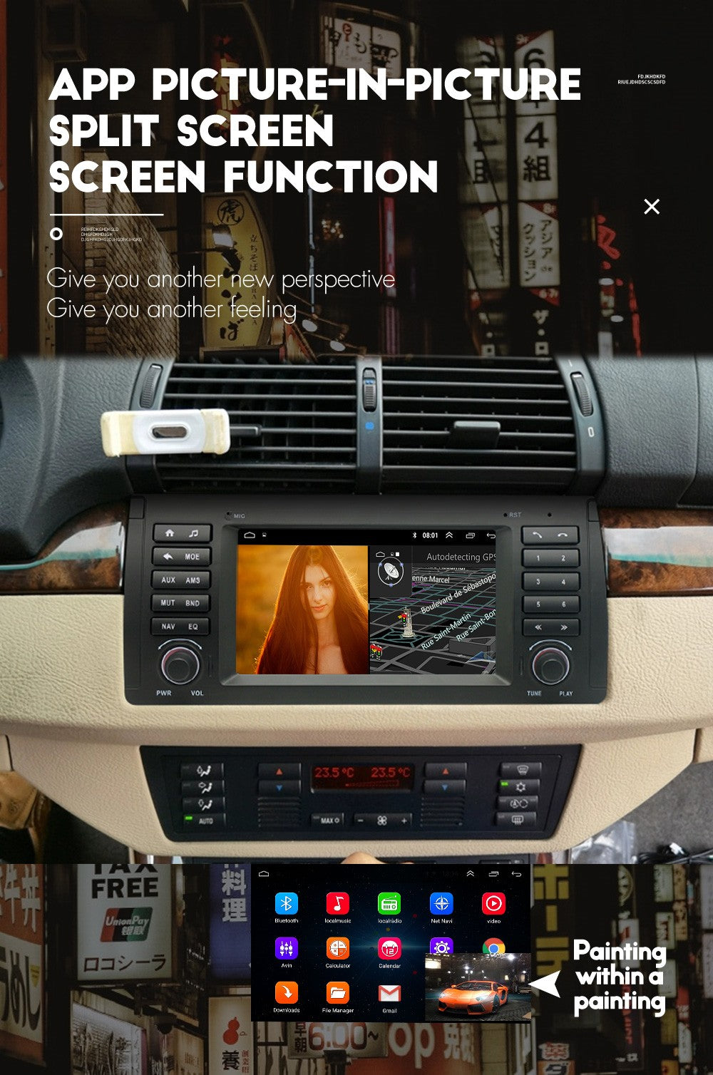 7Android 13 4+32GB Car Stereo Radio GPS Navigation for BMW E38 E39 E53 M5 for X5
