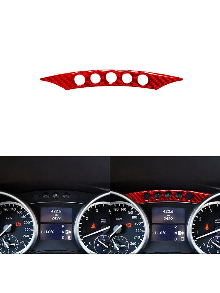 Red Carbon Fiber Speedometer Button Trim for Mercedes R-Class 2009-2012