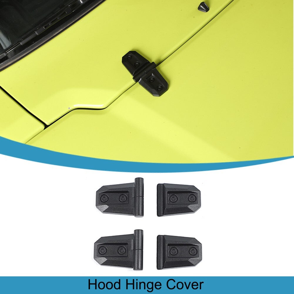 Black ABS Engine Hood Hinge Protective Cover Trim for Suzuki for Jimny 2019-2023