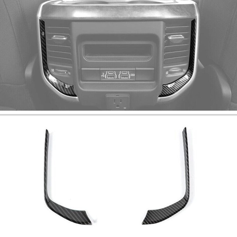 ABS carbon fiber interior front and rear vent socket trim for 2019-2024 for Dodge for RAM 1500